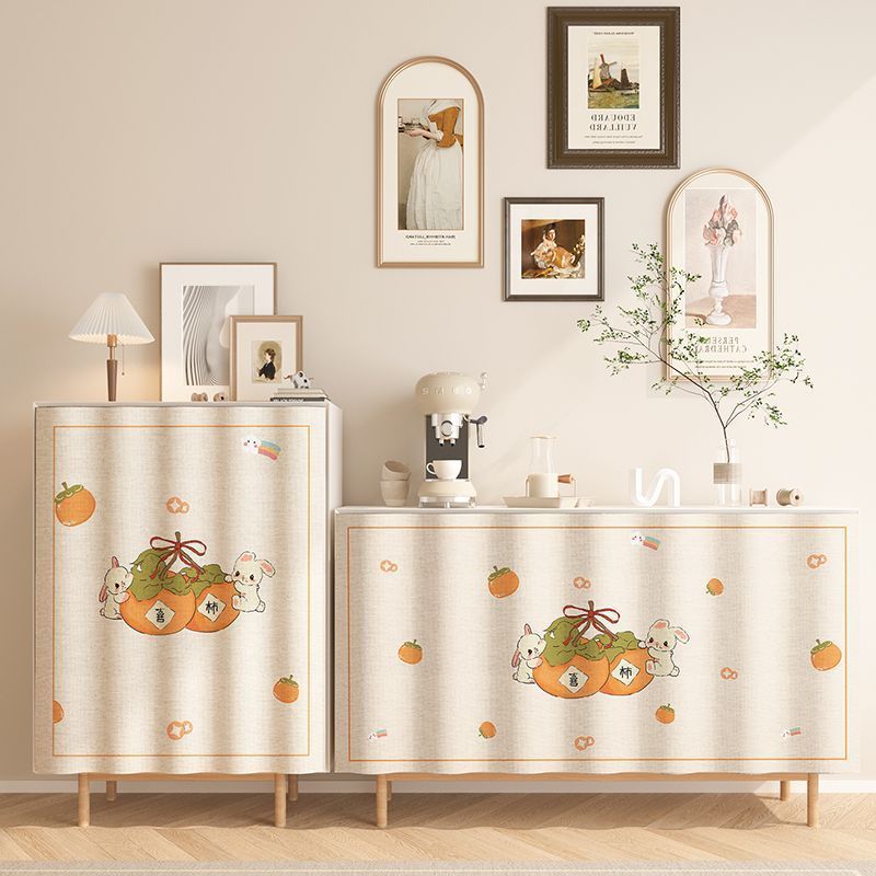 HKM-088595 Punch-Free Kitchen Door Curtain in Flannel – Cartoon Anime Designs, Multiple Sizes Available