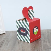 HKM-088659 Christmas Gift Apple Box - Red, Green, Light Blue, Dark Blue - White Cardboard Packaging for Gifts & Snacks - 8.5cm x 8.5cm x 10cm