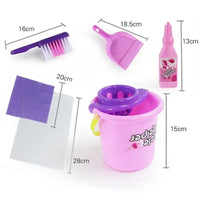 HKM-088723 58cm Plastic Trolley Cleaning Tool Toy Set for Pretend Play and Housekeeping Fun