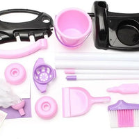 HKM-088723 58cm Plastic Trolley Cleaning Tool Toy Set for Pretend Play and Housekeeping Fun