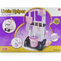 HKM-088723 58cm Plastic Trolley Cleaning Tool Toy Set for Pretend Play and Housekeeping Fun
