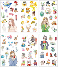 HKM-088723 Cultural and Creative Life Stickers for Diary Decoration - Variety of Designs Available