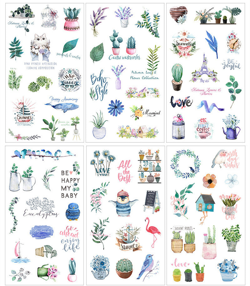 HKM-088723 Cultural and Creative Life Stickers for Diary Decoration - Variety of Designs Available