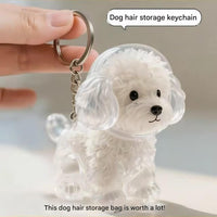 HKM-088723 Transparent Fur Storage Box for Puppies - Adorable Decorative Keepsake and Dust-Proof Hanging Ornament