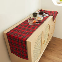 HKM-088851 Christmas Red and Green Checkered Polyester Cotton Pillowcase Cover - Multiple Sizes Available