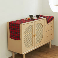 HKM-088851 Christmas Red and Green Checkered Polyester Cotton Pillowcase Cover - Multiple Sizes Available