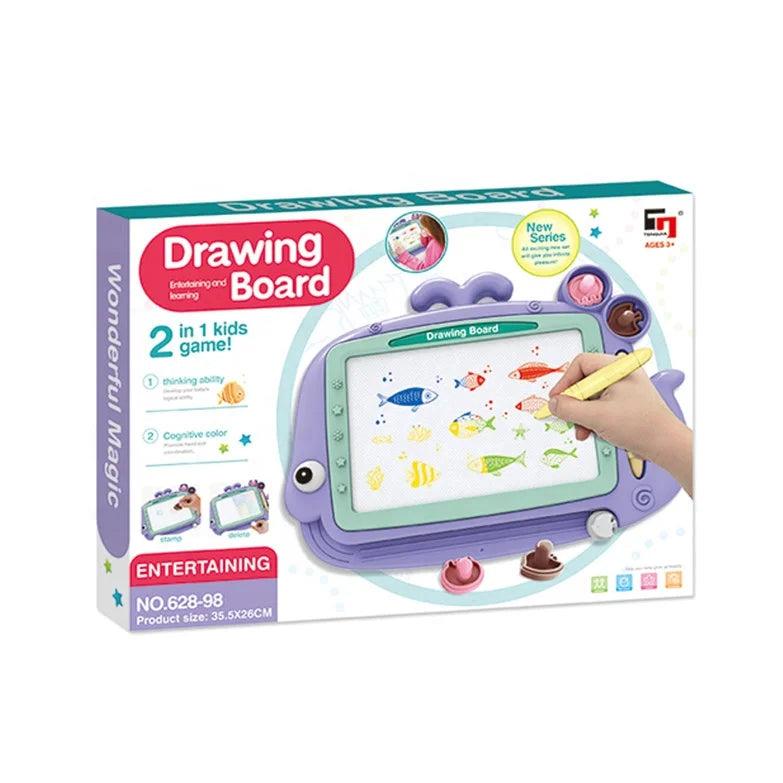 HKM-088851 Magnetic Drawing Board for Toddlers – Erasable Kids' Art Board, Plastic, 2-4 Years
