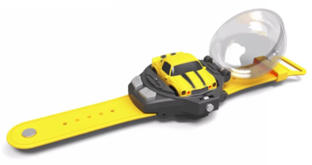 HKM-089043 Mini Remote Control Watch Car Toy with USB Rechargeable Feature and LED Lights, Perfect for Ages 5 and Up