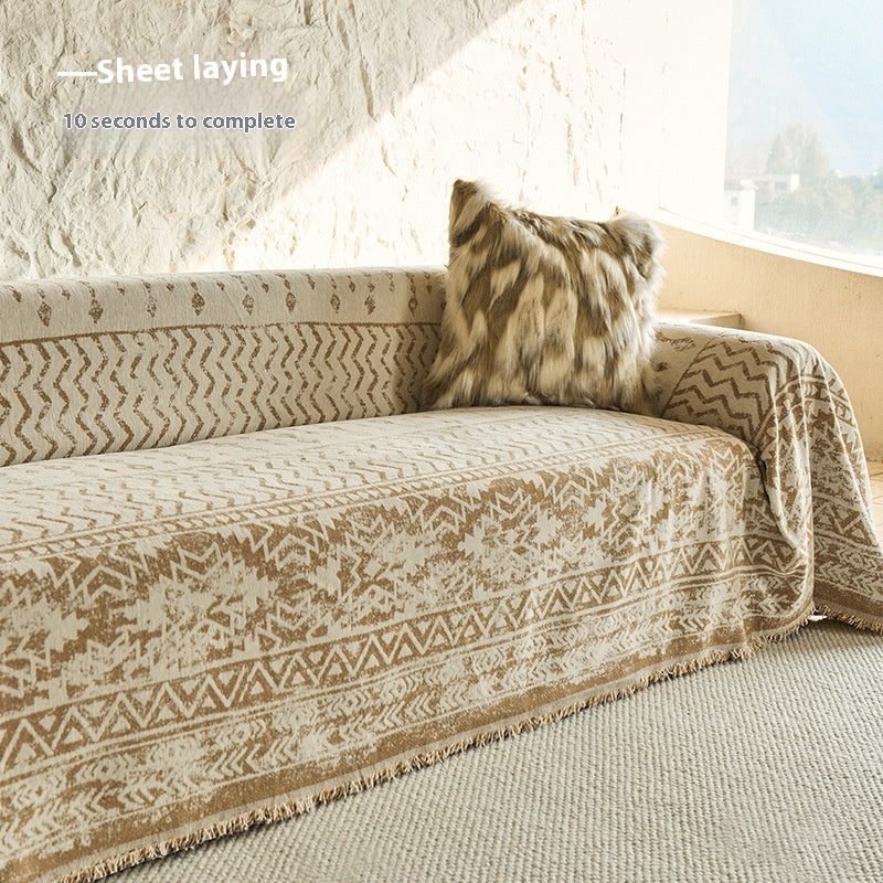HKM-089043 Morocco Chenille Striped Universal Sofa Cover in Multiple Sizes for All Seasons