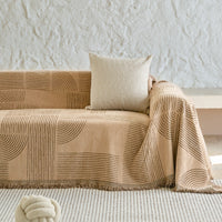 HKM-089043 Morocco Chenille Striped Universal Sofa Cover in Multiple Sizes for All Seasons