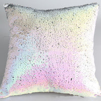 HKM-089107 Rainbow Reversible Sequins Cushion Cover - 40x40cm Pillowcase Only
