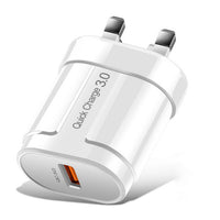 HKM-089107 Smart USB Charger for Mobile Phones - Dual Voltage AC100-240V, Lightweight ABS Material, Compact Design in Black or White