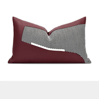 HKM-089171 Modern Red and White Simple Sofa Pillowcase, 50X50CM and 30X50CM Options