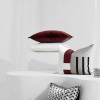HKM-089171 Modern Red and White Simple Sofa Pillowcase, 50X50CM and 30X50CM Options