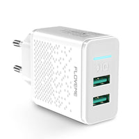 HKM-089235 Dual Port USB Charger, 5V 2.4A EU Standard Charging Head