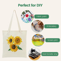 HKM-089235 Lightweight Beige Canvas Tote Bag Set – 48 Pack Reusable Shopping and DIY Craft Bags, Perfect for Gifts and Everyday Use