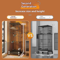 HKM-089299 Eco-Friendly Splash-Proof Parrot Cage with Double Row Accessories and Mobility Features