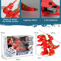 HKM-089299 Electronic Walking Dinosaur Toy with LED Lights and Sounds for Ages 2-13, Interactive Dinosaur Robot