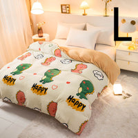 HKM-089363 Thick Coral Fleece Double Plush Duvet Cover with Reactive Printing and Dyeing