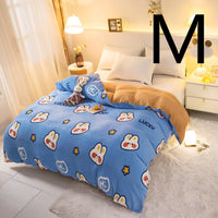 HKM-089363 Thick Coral Fleece Double Plush Duvet Cover with Reactive Printing and Dyeing