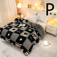 HKM-089363 Thick Coral Fleece Double Plush Duvet Cover with Reactive Printing and Dyeing