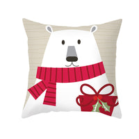 HKM-089427 Nordic Christmas Pillowcase in Peach Fur - 45x45cm Decorative Cushion Cover for Home and Holiday Decor