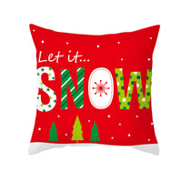 HKM-089427 Nordic Christmas Pillowcase in Peach Fur - 45x45cm Decorative Cushion Cover for Home and Holiday Decor