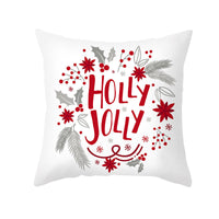 HKM-089427 Nordic Christmas Pillowcase in Peach Fur - 45x45cm Decorative Cushion Cover for Home and Holiday Decor