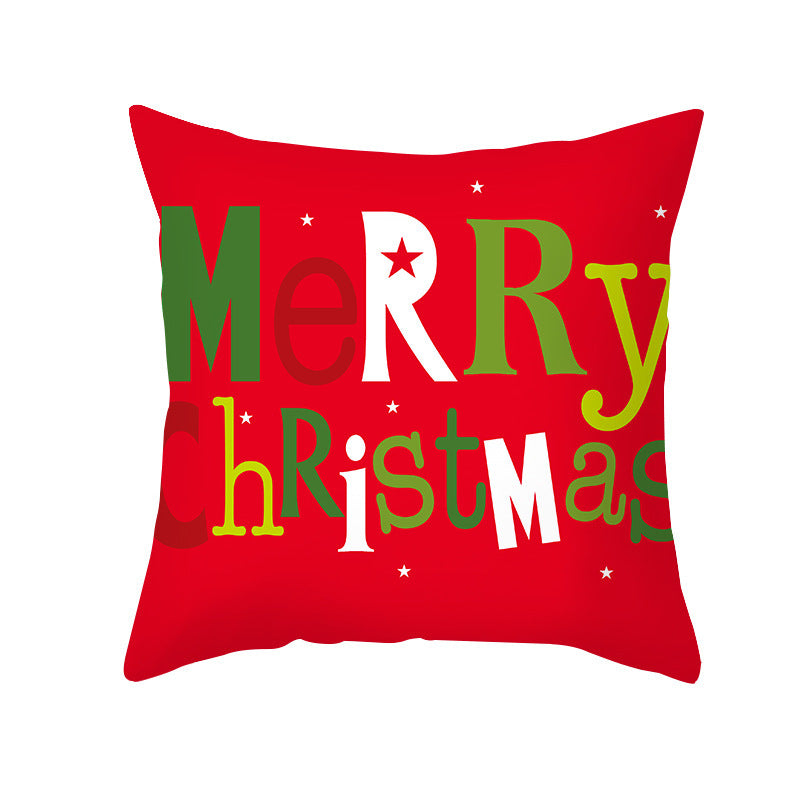 HKM-089427 Nordic Christmas Pillowcase in Peach Fur - 45x45cm Decorative Cushion Cover for Home and Holiday Decor