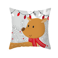 HKM-089427 Nordic Christmas Pillowcase in Peach Fur - 45x45cm Decorative Cushion Cover for Home and Holiday Decor
