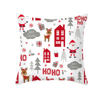 HKM-089427 Nordic Christmas Pillowcase in Peach Fur - 45x45cm Decorative Cushion Cover for Home and Holiday Decor