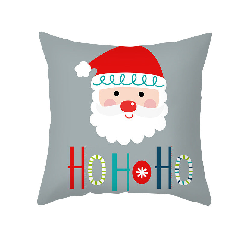 HKM-089427 Nordic Christmas Pillowcase in Peach Fur - 45x45cm Decorative Cushion Cover for Home and Holiday Decor