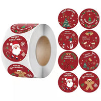 HKM-089491 Christmas Gift Wrap Stickers - Decorative Polyethylene Roll for Packaging and Home Decor