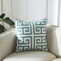 HKM-089491 Geometric Embroidery Cushion - Modern Design Cotton Throw Pillow 45x45cm