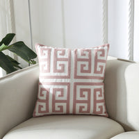 HKM-089491 Geometric Embroidery Cushion - Modern Design Cotton Throw Pillow 45x45cm