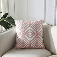 HKM-089491 Geometric Embroidery Cushion - Modern Design Cotton Throw Pillow 45x45cm