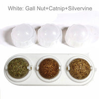 HKM-089811 3pcs Lot Self-adhesive Rotated Catnip Lick Ball