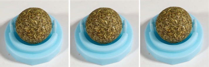 HKM-089811 3pcs Lot Self-adhesive Rotated Catnip Lick Ball
