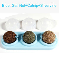 HKM-089811 3pcs Lot Self-adhesive Rotated Catnip Lick Ball