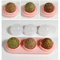 HKM-089811 3pcs Lot Self-adhesive Rotated Catnip Lick Ball