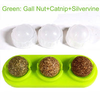 HKM-089811 3pcs Lot Self-adhesive Rotated Catnip Lick Ball
