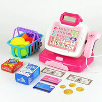 HKM-089875 Kids Pretend Play Shopping Cash Register Toy with Sound and Flashing Features - Age 4-14 Years
