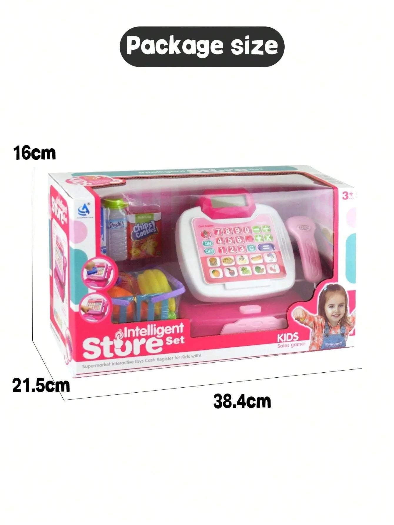HKM-089875 Kids Pretend Play Shopping Cash Register Toy with Sound and Flashing Features - Age 4-14 Years