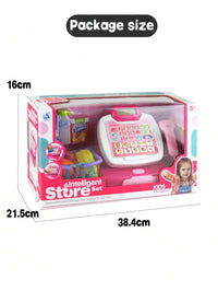 HKM-089875 Kids Pretend Play Shopping Cash Register Toy with Sound and Flashing Features - Age 4-14 Years
