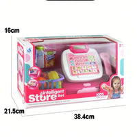 HKM-089875 Kids Pretend Play Shopping Cash Register Toy with Sound and Flashing Features - Age 4-14 Years