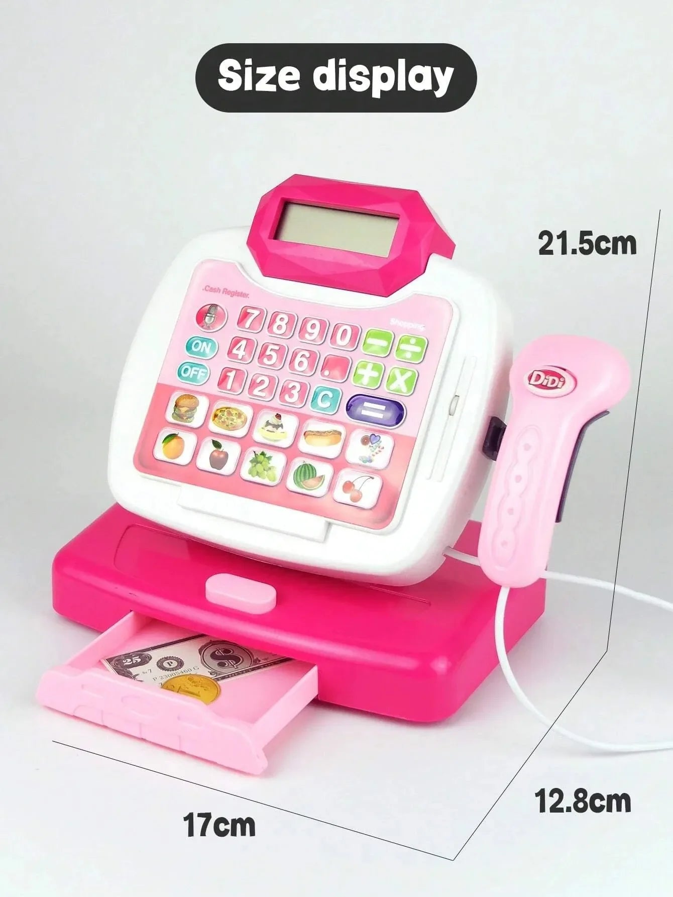HKM-089875 Kids Pretend Play Shopping Cash Register Toy with Sound and Flashing Features - Age 4-14 Years
