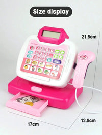 HKM-089875 Kids Pretend Play Shopping Cash Register Toy with Sound and Flashing Features - Age 4-14 Years