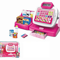 HKM-089875 Kids Pretend Play Shopping Cash Register Toy with Sound and Flashing Features - Age 4-14 Years