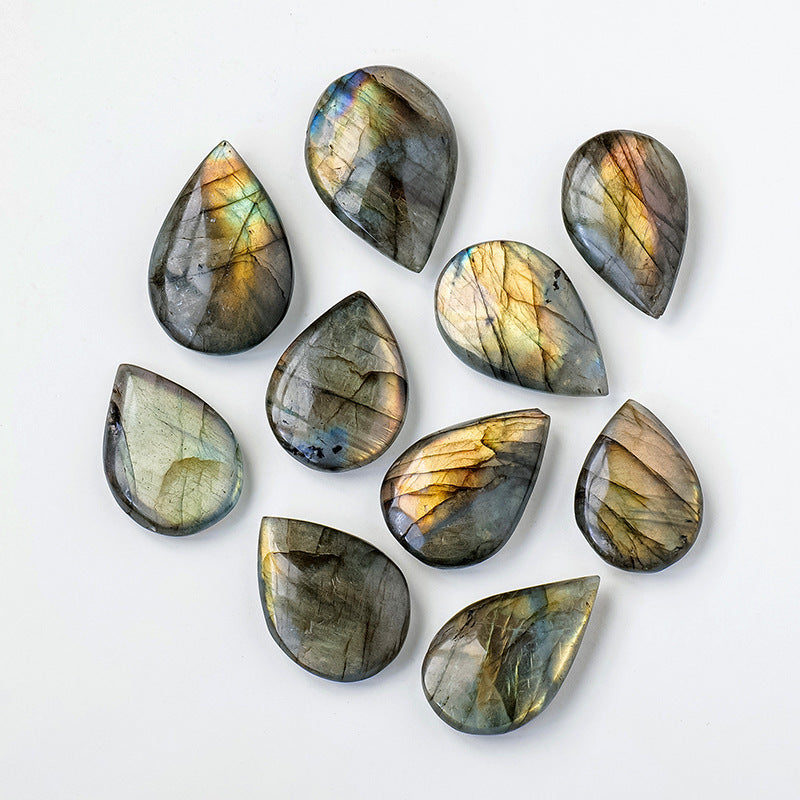 HKM-089875 Labradorite Blue Light Crystal Droplet Stone - 3-4cm, Modern Simplicity Decor
