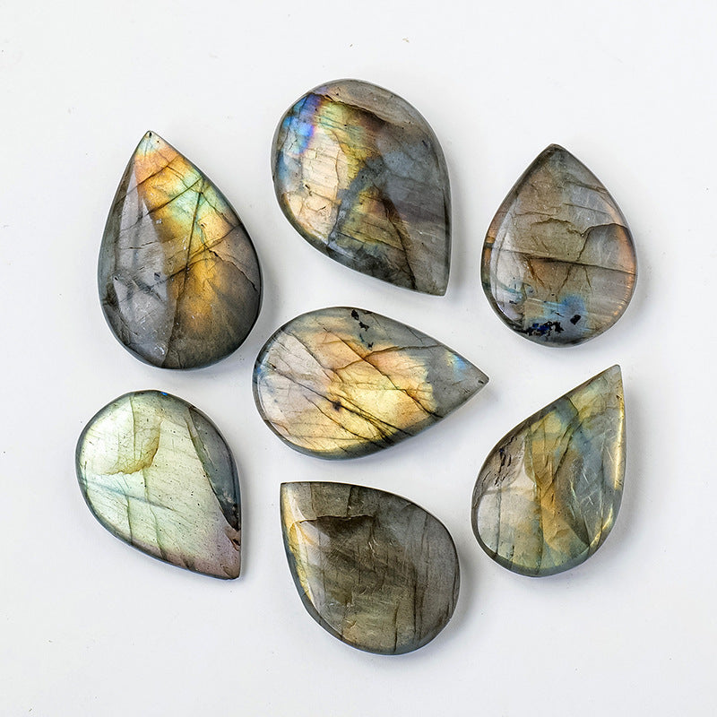 HKM-089875 Labradorite Blue Light Crystal Droplet Stone - 3-4cm, Modern Simplicity Decor